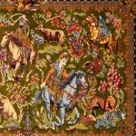 تابلو فرش دستباف تمام ابریشم شکارگاهی 80 رج – کد 20886