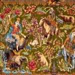تابلو فرش دستباف تمام ابریشم شکارگاهی 80 رج – کد 20886